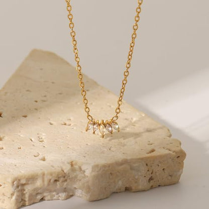 Unisex Celestial Gold Pendant Necklaces, Sun/Moon/Star/Angle Celestial Elements Unisex Choker Gold Lover Chains for Men and Women Jewelry - color: Gold Chain - Leaf Drop
