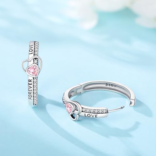 Floral Hoop Earrings 925 Sterling Silver with 14K Gold Plating – Lightweight CZ Flower Hoops | Hypoallergenic Jewelry for Women | Gift Box + Polishing Cloth - color: 22mm FOREVER LOVE earrings