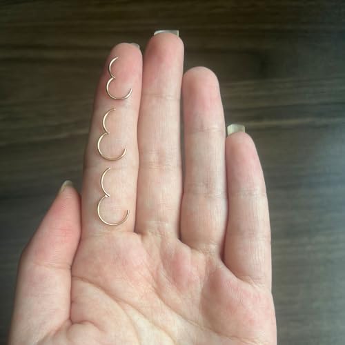 4G/6G/8G/10G/12G/14G/16G/18G/20G Hypoallergenic Nose Hoop Rings Steel Hinged Clicker Segment Gold/Rose Gold/Black/Pink Color - style: 3pc: 20g×7/8/9mm Rose Gold