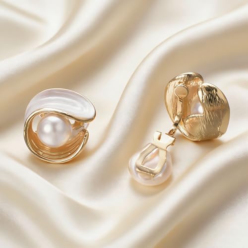 White Enamel Knot Clip On Earrings for Women Love Knot Jewelry