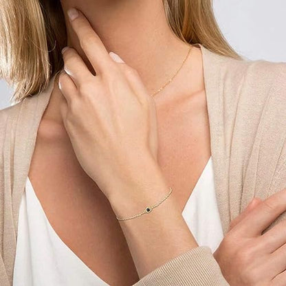 Fesciory Evil Eye Bracelet for Women, Gold Plated Adjustable Chain Jewelry | Blue Evil Eye Charm Bracelet, Lucky Amulet Symbolism, Dainty Adjustable Chain, Daily wear, Jewelry gifts - color: Gold-11