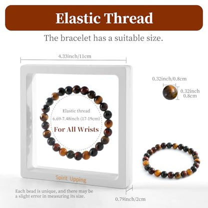 Natural Tiger Eye Handmade beaded Stretch Bracelet for Unisex Gift.