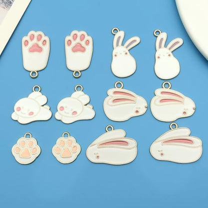 Youdiyla 36pcs Alloy enamel Thanksgiving Easter series rabbit set Pendant Jewelry Making DIY Keychain Earrings Pendant Various Design Charms for Jewelry Making Bracelets Necklace (SN1041) - color: SN1041