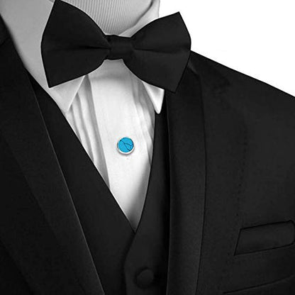 HAWSON Fashion Mother-of-Pearl Tuxedo Shirt Button and Cufflink Set, Specially Designed for Wedding Business - color: Silver Tone- Turquoise