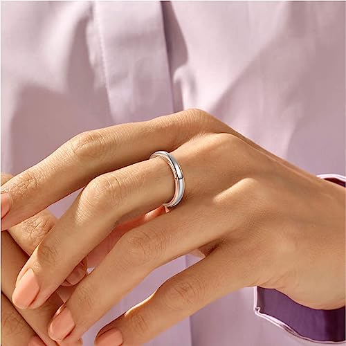NUNCAD Men Women Tungsten Wedding Engagement Band | 4/6/8mm Two-tone Gold Silver, Domed Polished Step Edges, sizes 5-12 Wedding Band - color: 4mm-Rose Gold & Silver