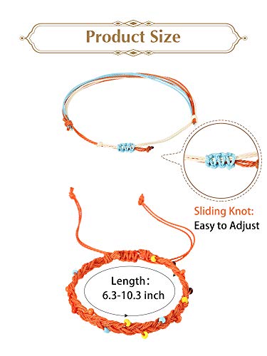 Hicarer 21 PC Surfer Wave Friendship Bracelet Set Waterproof Adjustable Boho Beach String Anklets Bulk, Summer Gift for Women - style: Ocean Style