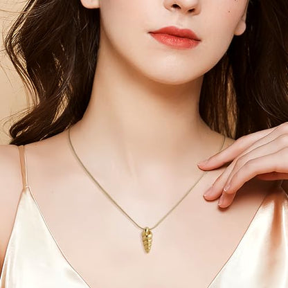 Jean Beau Dainty Pendant Necklaces for Women, Cute Chain Necklace Jewelry Gift - color: Conch