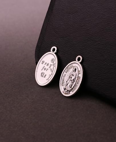 Saint Therese of Lisieux/Saint Mother Teresa of Calcutta/Divine Mercy Jesus/Mater Dolorosa Patron Saint Medal Charm Pendant for DIY Rosary Necklace Bracelet Jewelry Making Part - color: 30pcs-Our Lady of Guadalupe