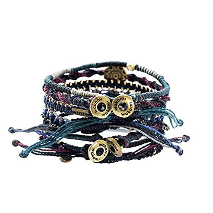 Wakami Charm Bracelet Stack Beaded Stackable Bracelets for Women - color: Night | 6.5IN