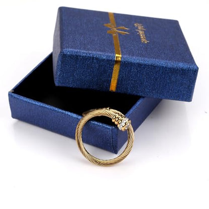 Dorriss Ring for Women Adjustable Cable Nail Rings Open Stackable Jewelry - color: A-Gold