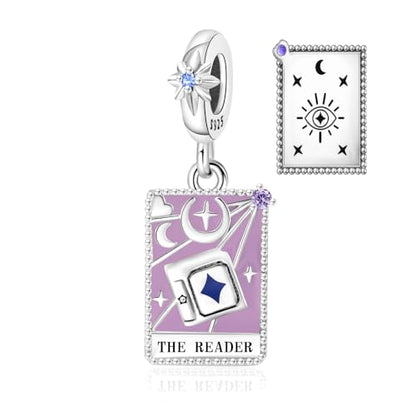 925 Sterling Silver Dangle Charm Fit Women Bracelet And Necklaces Jewelry | Medallion Pendants Beads Jewelry Charms for Women Fashion Gift Family Friends Mother's Day - color: Tarot Cards Reader Dangle Charm M1412