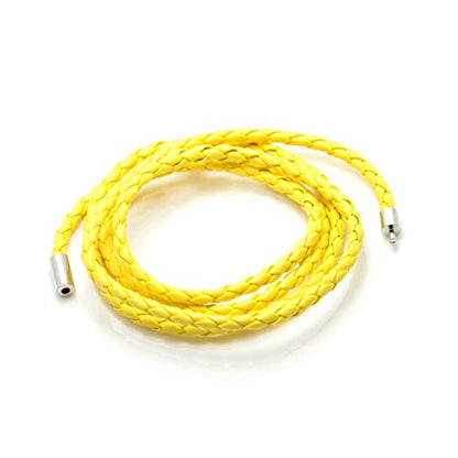 Xusamss Fashion Alloy Buckle Multilayer Leather Wrap Cuff Bracelet,7.5inches - color: Yellow