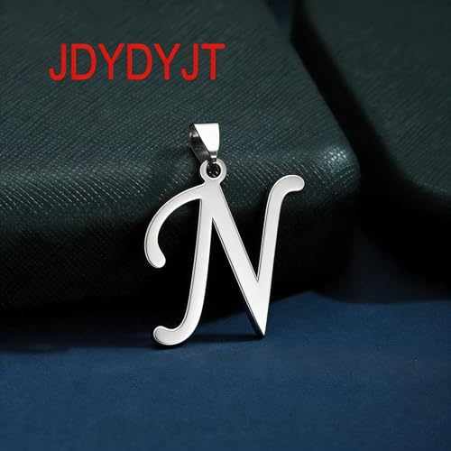 Stainless Steel Initial Letter Connector Charms Alphabet Pendant Diy Craft for Jewelry Making Necklaces Bracelets Keychain - color: Stainless Steel N