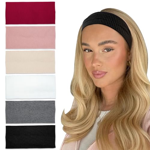 AIBFRID Headbands for Women Non Slip Thick Headbands Fashion Wide Headband Elastic Hairbands for Women's Hair Soft Head Band Hair Accessories 6PCS - color: Fashion Colors