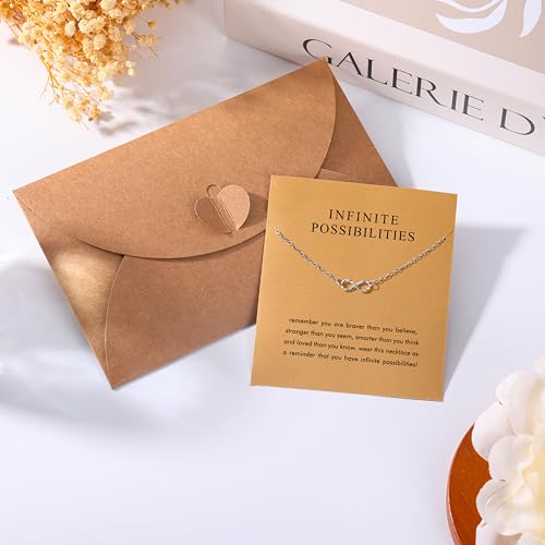 Silver Necklaces for Women Teens, Best Friend Necklace Sister Daughter Gift | Horseshoe Butterfly Swan Wave Evil Eye Necklace Graduation Chritmas Birthday Gifts for Women, Stainless Steel - style: Infinite
