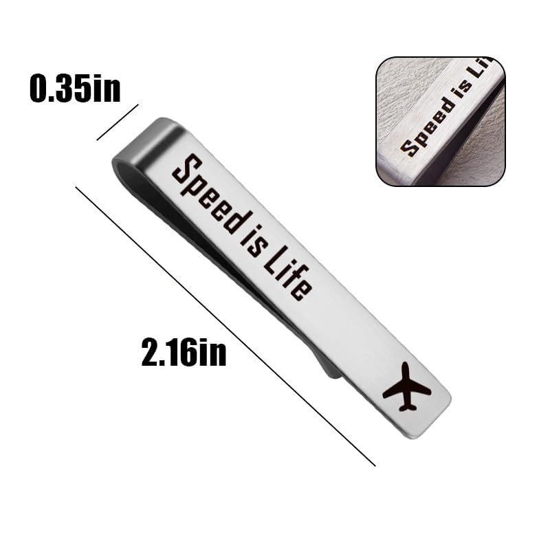 Navy Helicopter Pilot Gifts for Men Dad Uncle Husband Fighter Pilot Father Day Gift for Dad Uncle Speed is Life Airplane Tie Clip for Pilot Pilots Birthday Gifts for Brother Friends Son Pilot Tie Bars