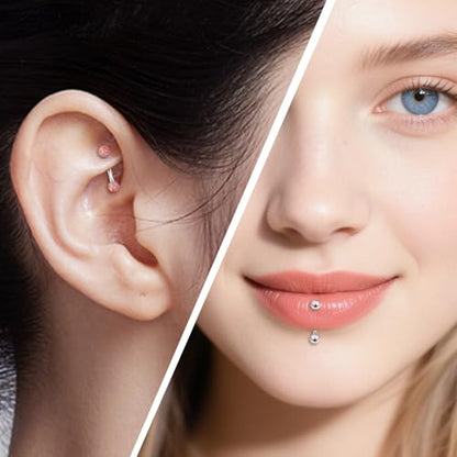 Eyebrow Piercing Jewelry 16G Stainless Surgical Steel Curved Barbell Eyebrow Ring Vertical Labret Lip Jewelry Rook Daith Earrings Piercing Jewelry for Women Men 6mm 8mm 10mm 16 Gauge - color: 6MM-Mix Color