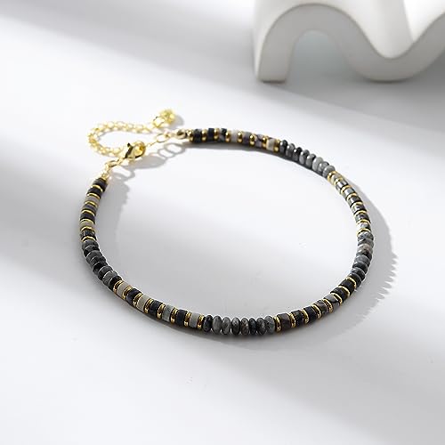 XIJIN Natural Stone Beaded Anklets for Women Handmade Beach Boho Turquoise Beads Ankle Bracelet Jewelry Gift for Her - color: D
