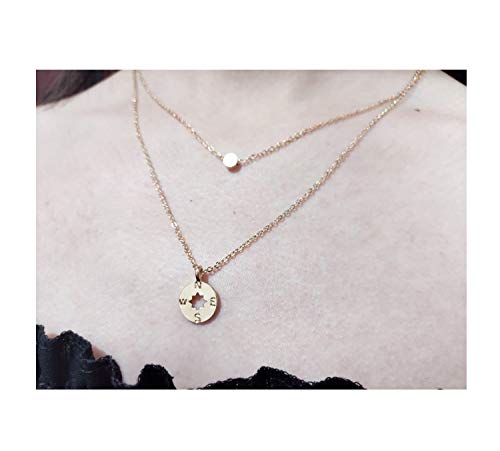 Baydurcan Friendship Anchor Compass Necklace Good Luck Elephant Pendant Chain Necklace with Message Card Gift Card - style: Compass style2