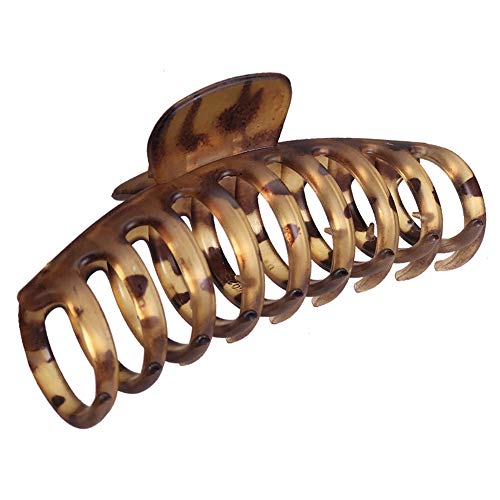 OWIIZI Hair Clip, 4.3 inches Matte Large Hair Claw Clips Leopard Print Non-Slip Ponytail Jaw Barrette Strong Hold Banana Jumbo Claw Clips for Women Long Thick Hair | Matte Claw Clips,Non-Slip Strong Hold Jumbo Ponytail Barrette,Jaw Clamps,Cute Hair Access