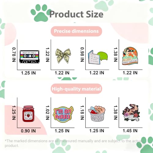 4/6/9/10/12/16/20PCS Cute Enamel Pins Bulk Set, Art Aesthetic Lapel Brooches, Humorous Quote Pins for Backpacks Jackets Hats Bags, Novelty Cool Badges for Women, Men, Teens, Kids - style: 16pcs A