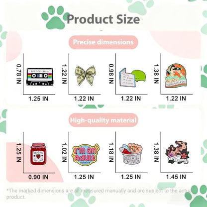 4/6/9/10/12/16/20PCS Cute Enamel Pins Bulk Set, Art Aesthetic Lapel Brooches, Humorous Quote Pins for Backpacks Jackets Hats Bags, Novelty Cool Badges for Women, Men, Teens, Kids - style: 16pcs A