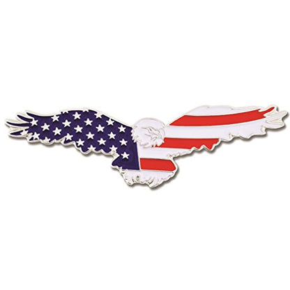 PinMart Patriotic Eagle Pin - Soaring American Eagle Enamel Lapel Pin - color: Red, White and Blue Eagle - American Flag, size: 5 Pack