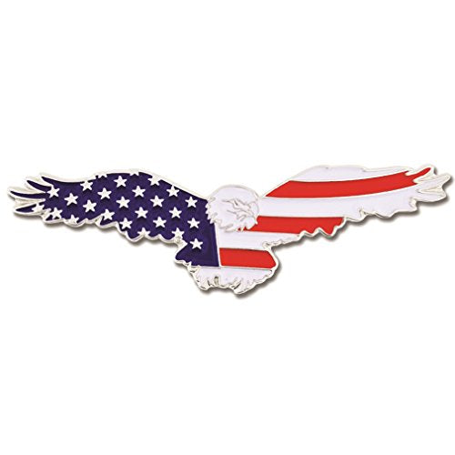PinMart Patriotic Eagle Pin - Soaring American Eagle Enamel Lapel Pin - color: Red, White and Blue Eagle - American Flag, size: 1 Piece