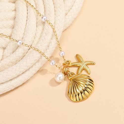 Big Star Necklace Chunky Necklace for Women Boho Thick Chain Statement Necklace Trendy Large Star Pendant Necklace Bold Vintage Chunky Jewelry - style: 9 - G