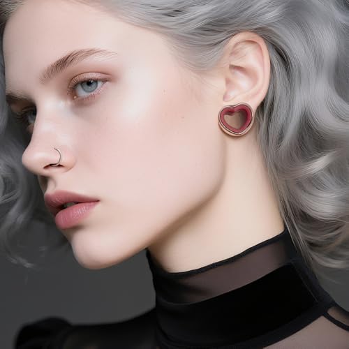 DOEARKO 6PCS Heart Shape Ear Tunnels Plugs Stainless Steel Hollow Double Flared Ear Gauges Tunnels Stretcher Body Piercing Earring Jewelry for Women Men 8mm-19mm - color: 3P-SH, size: 10 mm