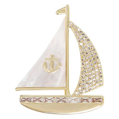SYWDUDUCLT Fashion Elegant Brooches for Women Brooch, Suitable For Party And Daily Wear On Many Occasions - style: Sailboat
