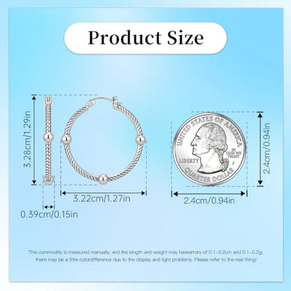 Floral Hoop Earrings 925 Sterling Silver with 14K Gold Plating – Lightweight CZ Flower Hoops | Hypoallergenic Jewelry for Women | Gift Box + Polishing Cloth - color: 33mm Snake bone earrings