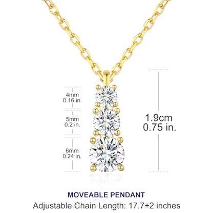 SBLING Platinum-Plated or 18K Gold Plated Cubic Zirconia Pendant Necklace for Women - color: 18K Gold Plated