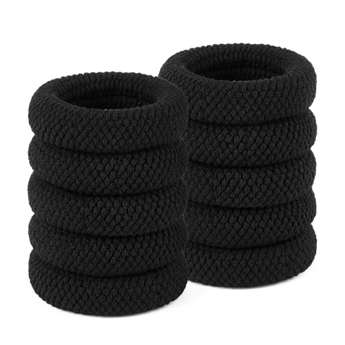 QIUTIMIY 10 Pcs No Damage Hair Ties Thick Hair Elastic Rubber Bands Hair Accessories Scrunchies Seamless for Women - color: Style 2