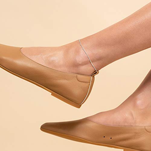 MEVECCO Anklet for Women Gold Chain 14K Gold Plated Dainty Boho Beach Summer Simple Foot Jewelry Ankle Bracelet - style: Silver Bead