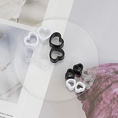 Qmcandy 6pcs/18pcs Heart Shape Acrylic Ear Tunnels Plugs Set Mix Color Stretcher Expander Piercing Tunnels Gauge 6G-7/8 inch - color: 6pcs, 2g(6mm)