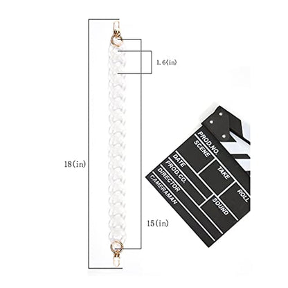 AUMEY Large Flat Chain Strap - Acrylic Clear Chain Luxury Handbag Strap Fashionable Replacement Purse Clutches Handles for Purse Handbags DIY Crafts, 15.7 inch of Each … (02- Transparent) - color: 02- Transparent