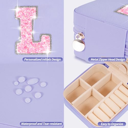 Uygafly Gifts for Teen Girl Trendy Stuff,Birthday Gift for 5 6 7 8 9 10 11 12 13 14 15 Year Old Girls,Cute Travel Jewelry Case Small Box | Lavender,L - color: Lavender, style: L