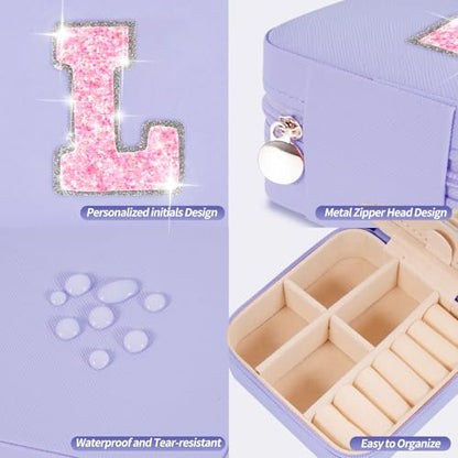 Uygafly Gifts for Teen Girl Trendy Stuff,Birthday Gift for 5 6 7 8 9 10 11 12 13 14 15 Year Old Girls,Cute Travel Jewelry Case Small Box | Lavender,L - color: Lavender, style: L