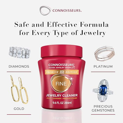 CONNOISSEURS Premium Edition Jewelry Cleaner, Value Size 9.6oz - Pick from Fine, Silver or Delicate Jewelry Cleaner - style: Fine & Silver Jewelry Cleaner - 9.6 Ounce