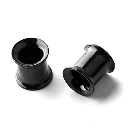 12pcs Surgical Steel Screw Tunnel Gauge Ear Expander Stretching Kit Plugs Piercing -6 Pairs 8g-00g (3mm-10mm) - color: 6PRS - Black