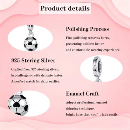 925 Sterling Silver Charms Pendants Mom Heart Dog koi fish Sea Turtle Football Charms for bracelet Pendants Beads Mom Sister Wife Family, Friends, Birthday gifts - style: Football Pendant