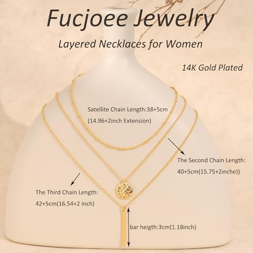 Layered Necklaces for Women - Dainty Necklace Stack 14K Gold Plated Layering Pendant Necklace Set Simple Gold Necklaces for Women Trendy Jewelry Gifts for Women - color: Gold-Set1
