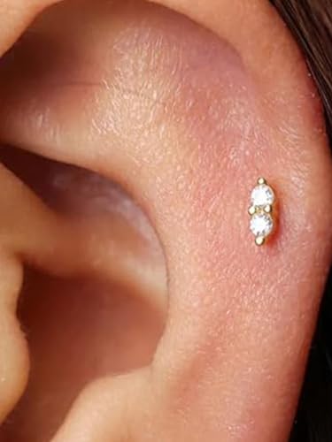 20g 16g Tragus Piercing Jewelry Helix Earrings Threadless Flat Back Earrings for Women Forward Helix Cartilage Earring Tragus Jewelry Medusa Labret Lip Piercing Jewelry Lip Studs 16 Gauge 8mm - color: 31-screw back 4pcs-silver