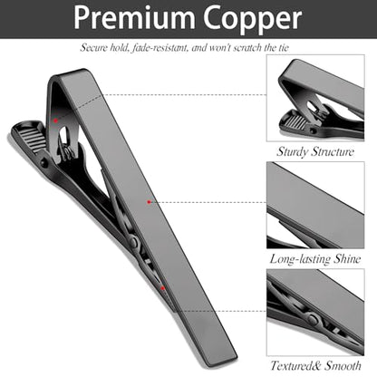 Custom Tie Clips for Men,Personalize Engraved Tie Bar,Stainless Steel Tie Clip for Business, Wedding, Anniversary, Father's Day Gifts,Ideal for Groomsman Best Man Dad Husband Boyfriend - style: 2-Silver +2-Black