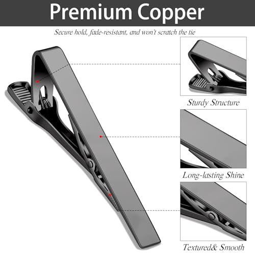 Custom Tie Clips for Men,Personalize Engraved Tie Bar,Stainless Steel Tie Clip for Business, Wedding, Anniversary, Father's Day Gifts,Ideal for Groomsman Best Man Dad Husband Boyfriend - style: 4-Black