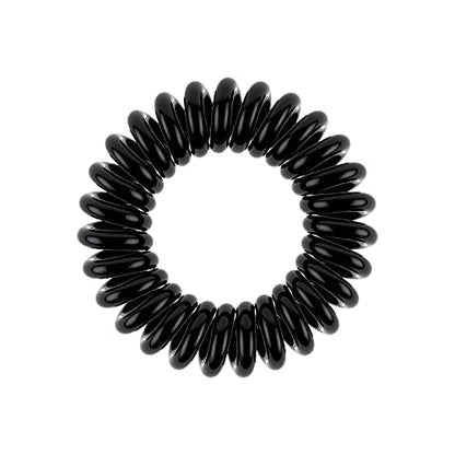 invisibobble Power Traceless Spiral Hair Ties - Pack of 3 True Black - Strong Elastic Grip Coil Hair Accessories for Active Women - No Kink, Non Soaking - Gentle for Girls Teens and Thick Hair