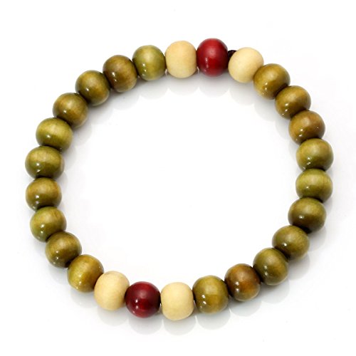 Eigso 6-8mm Wood Beads Bracelet Prayer Beads for Meditation Buddha Tibetan Bracelet for Men and Women - color: D:3 PCS