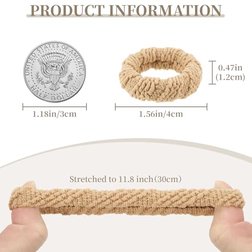 QIUTIMIY 10 Pcs No Damage Hair Ties Thick Hair Elastic Rubber Bands Hair Accessories Scrunchies Seamless for Women - color: Style 10