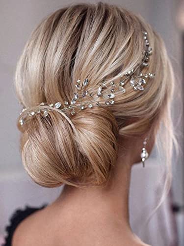 JAKAWIN Bride Wedding Hair Piece Rhinestone Bridal Hair Accessories Diamond Hair Vine for Women HV113 - color: 3 A Gold